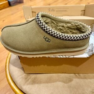 UGG Khaki Slippers with Patterned Trim